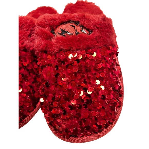 FOCO Women's NCAA Team Sequin Fashion Slippers Arkansas Razorbacks Sz S 5/6 - Picture 2 of 5